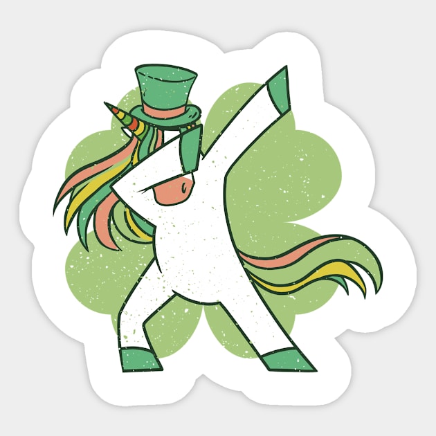 Dabbing unicorn St Patrick's Sticker by AntiAntiFlorian